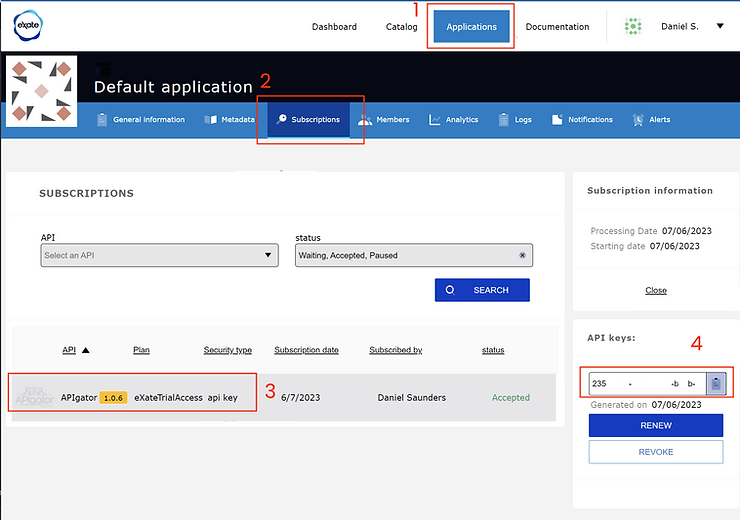 API key procurement sequence
