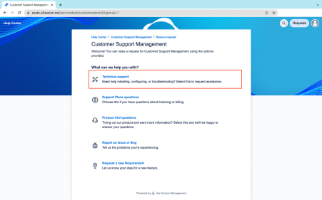 Technical support category