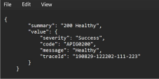 Health endpoint response