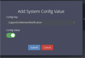 Entitlement notification toggle